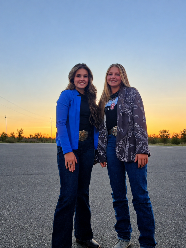 Elizabeth Ganoung and Ciera Reculusa at the LCCC livestock Judging Contest 