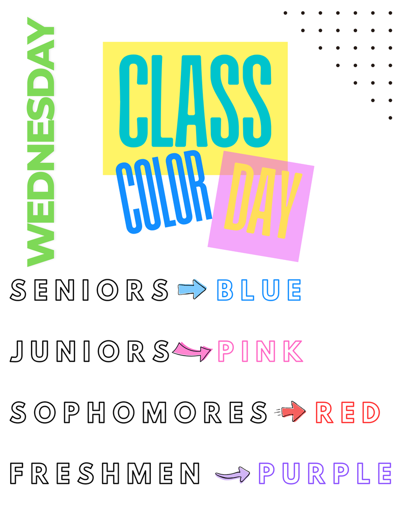 8th grade Green, 7th grade Orange, 6th grade White