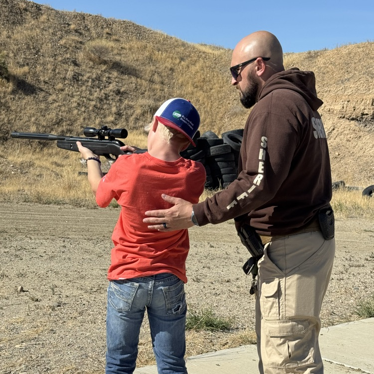 Our student getting some help from our local Sheriffās Department