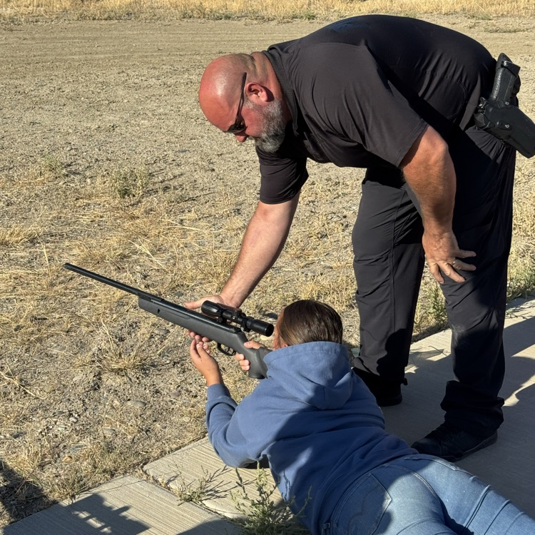 Our police helping guide the kids.