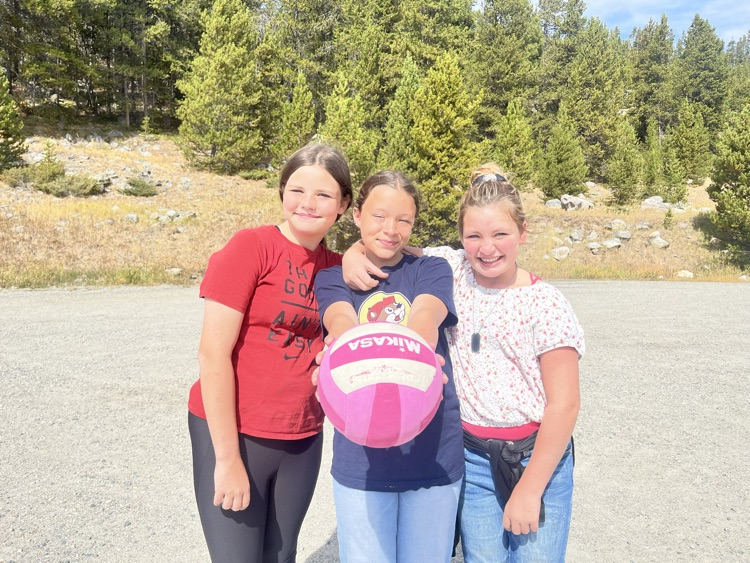 These 3 7th grade students enjoyed playing volleyball