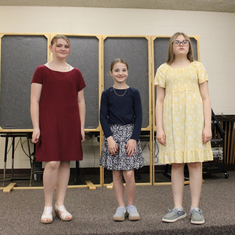 6th graders Kendal, Alithia, and Hanna perform as a wonderful trio.