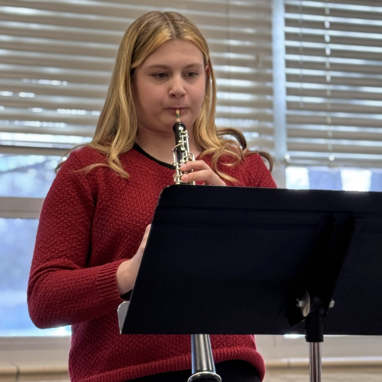 Brynn makes beautiful music with her obo.