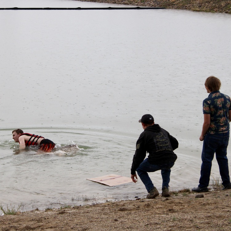 Travis did not stay afloat for long  