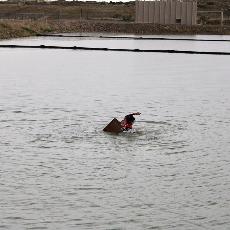 Nick is paddling for all he’s worth  