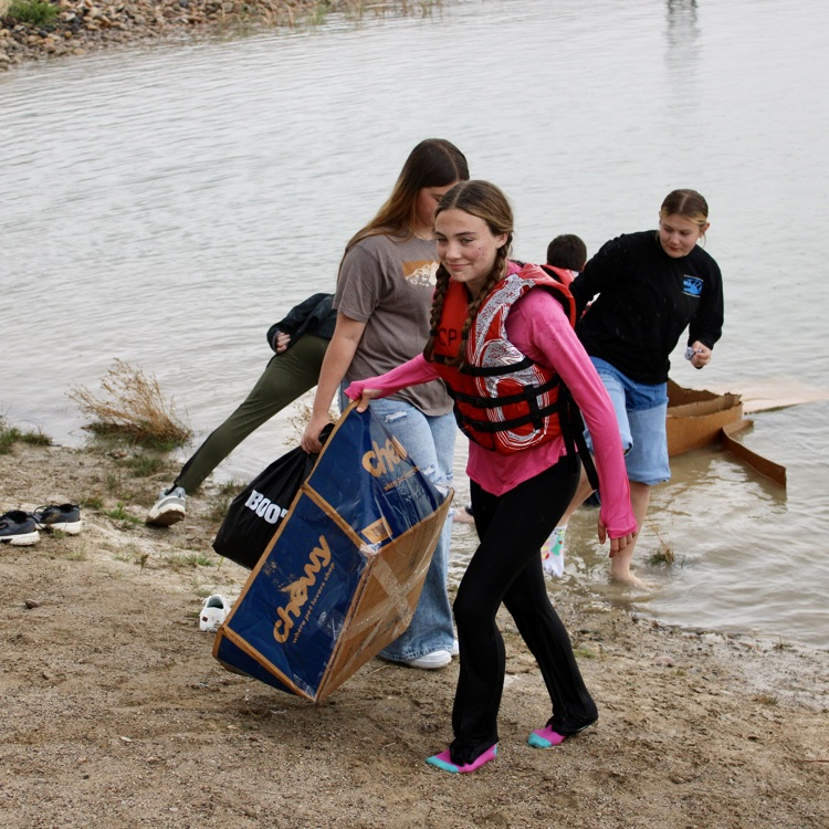Gathering all their cardboard back up  
