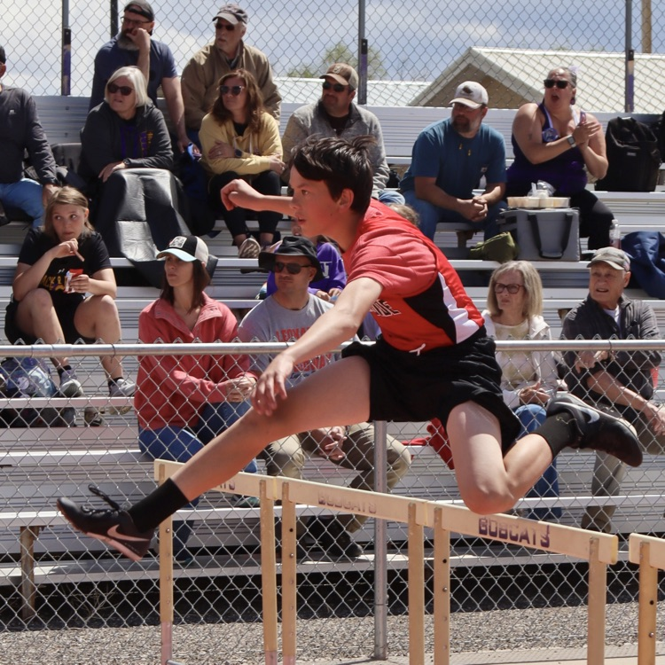 Nick clears the hurdle with ease.  