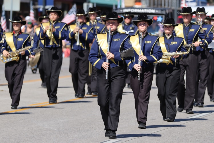 Kelsey marching out front and leading the flute section.  