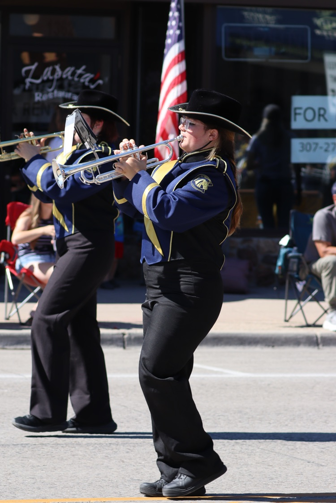 Dakota marching with the trumpets.  