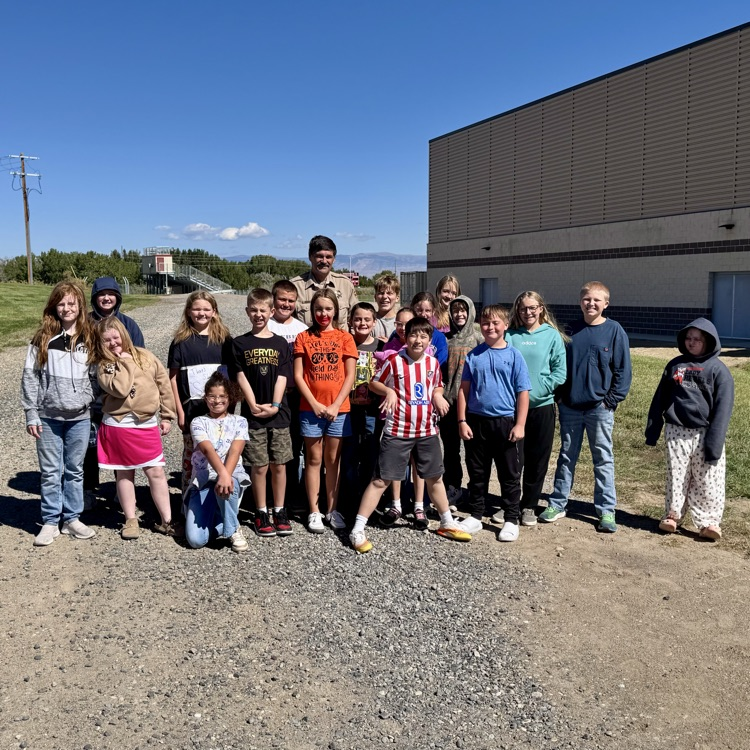 Our 6th grade kids with the Cody Sheriff.  