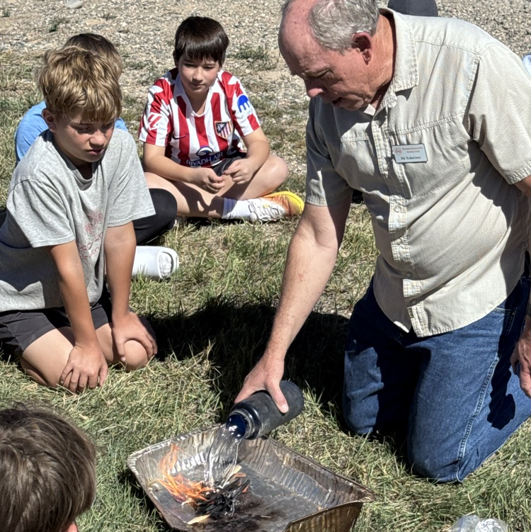 Putting out the fire.  