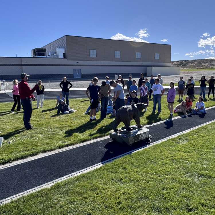 6th and 8th grade student learning about bear safety.  