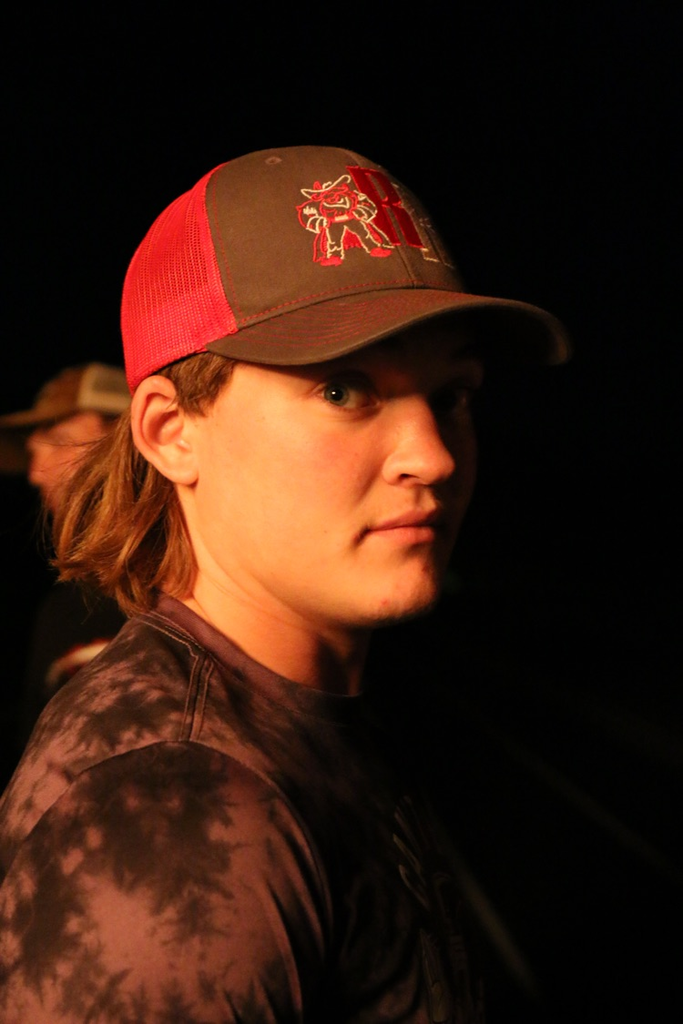 Senior Dawson Scott at the burning of the R  