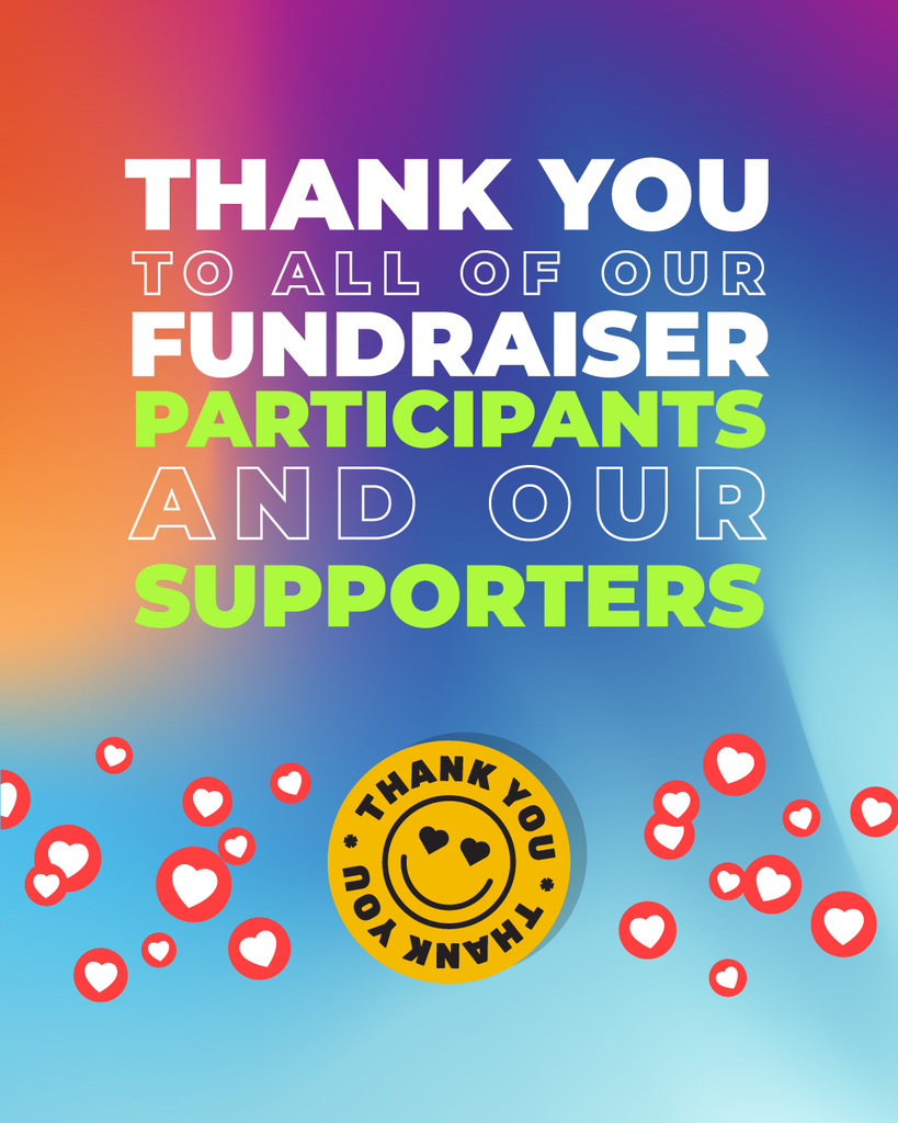 colorful sign thanking parents and supporters for the fundraiser