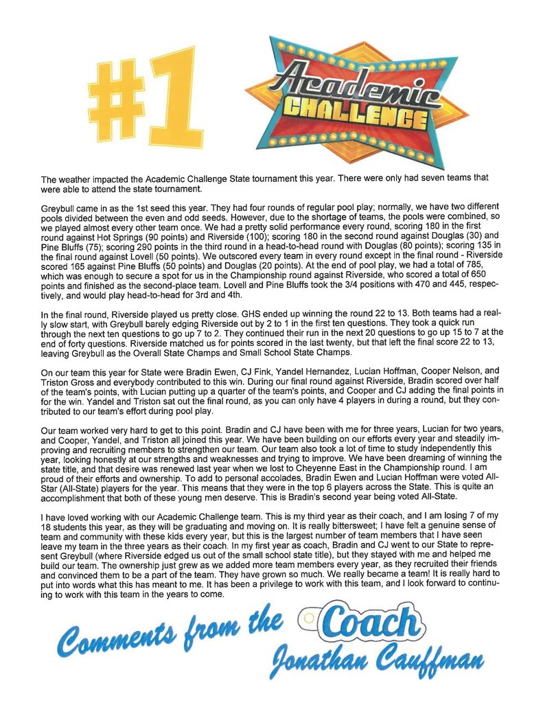 Academic Challenge State Results