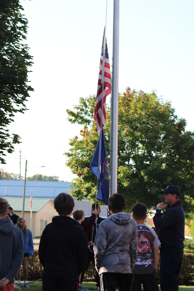 Raising the flag