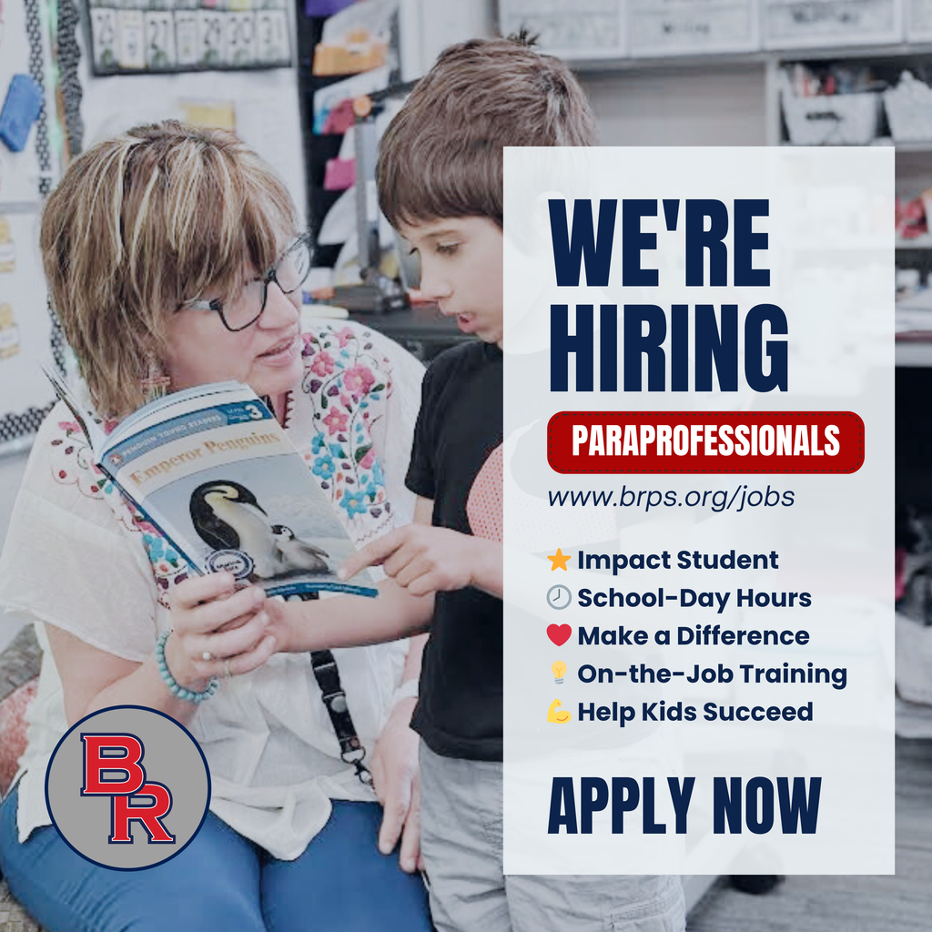 We're Hiring Paras! www.brps.org/jobs