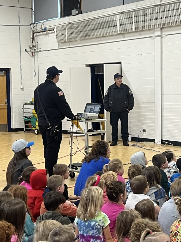 firemen talking to students