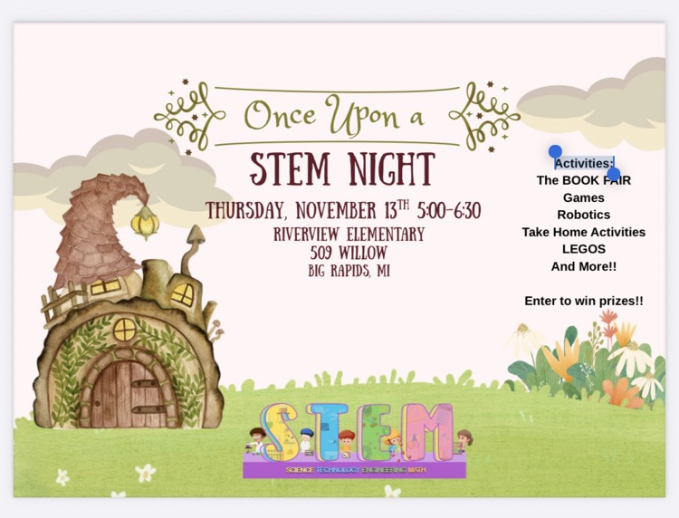 Stem Night, Nov. 13 - 5-6:30pm at Riverview Elementary