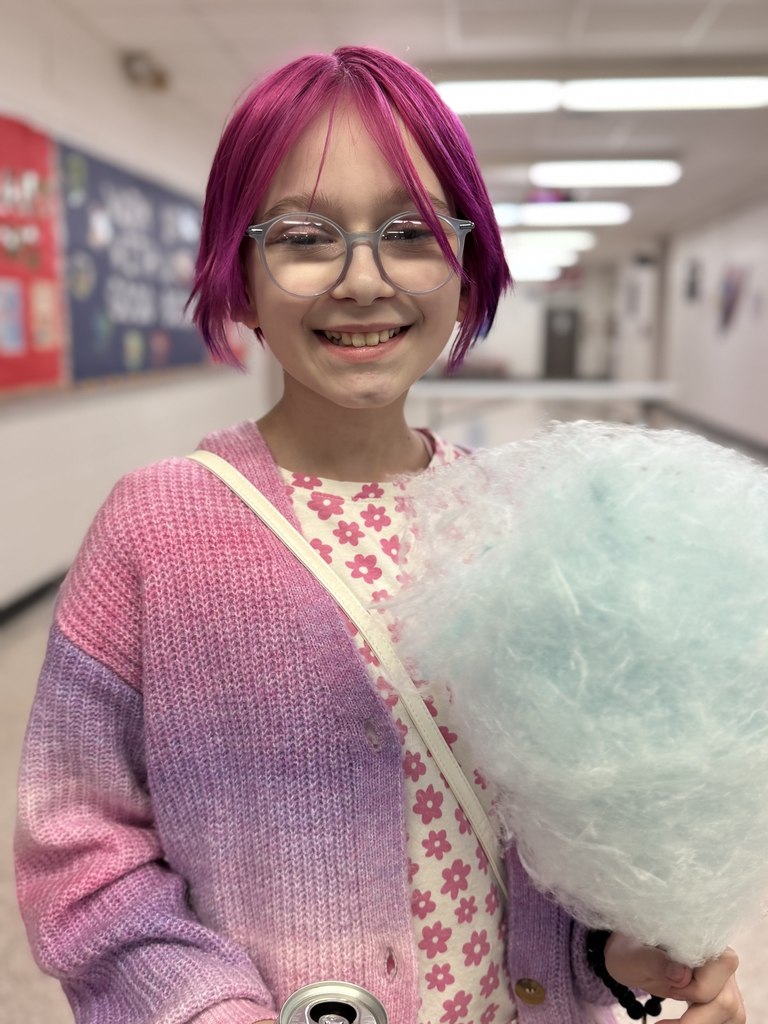 Student with cotton candy