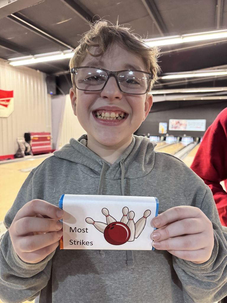BRVS Students showing rewards at bowling field trip