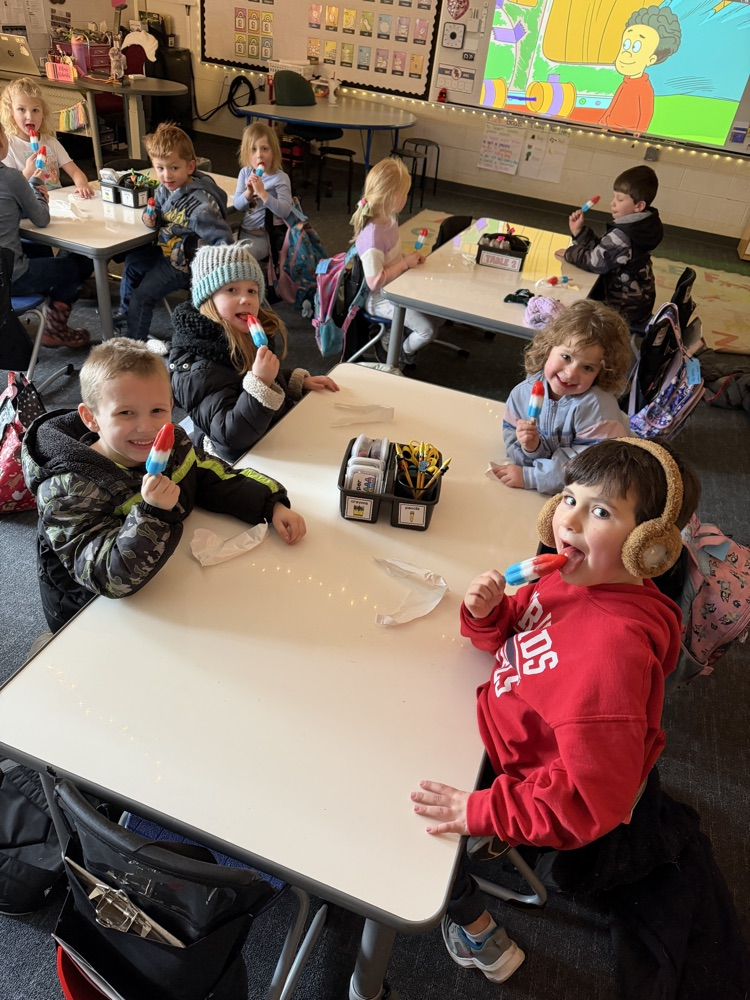 students with popsicle