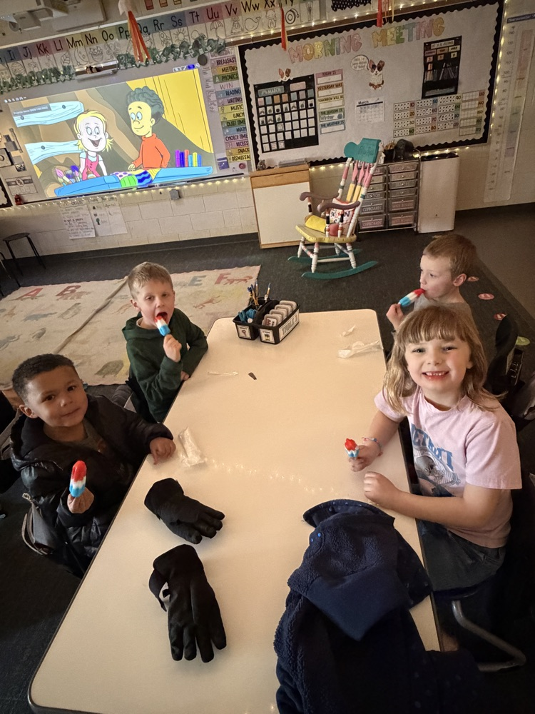 students with popsicle