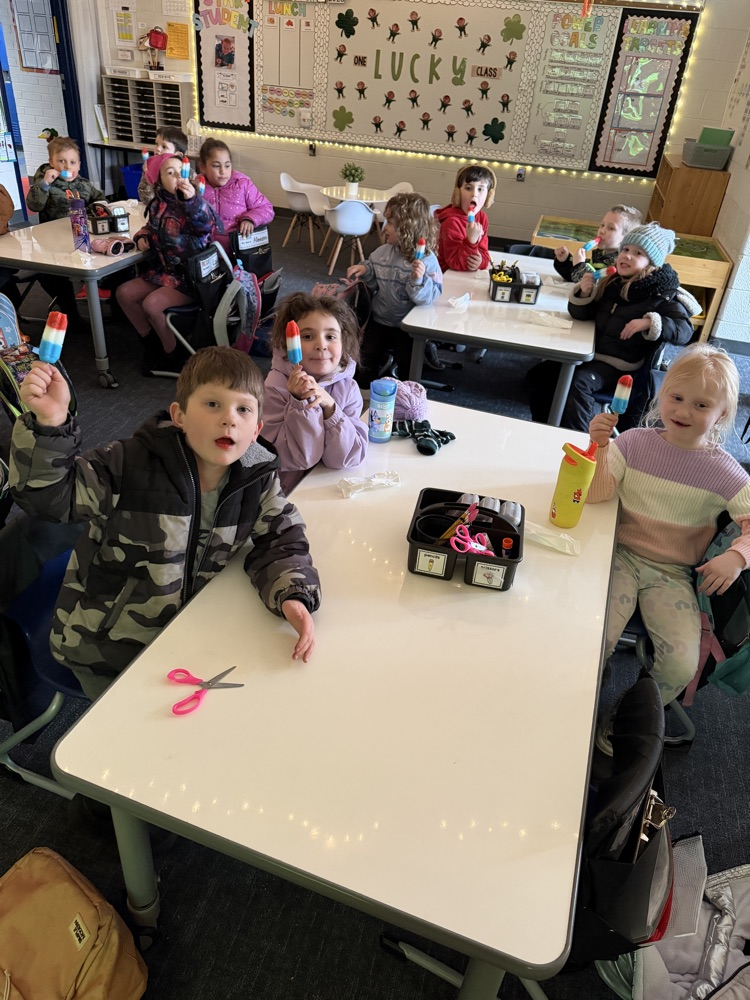 students with popsicle
