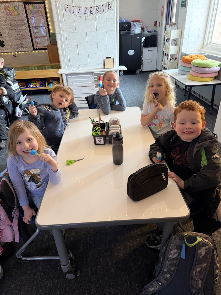 students with popsicle