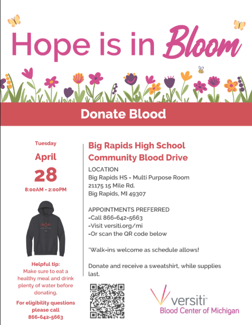 Spring Blood Drive information