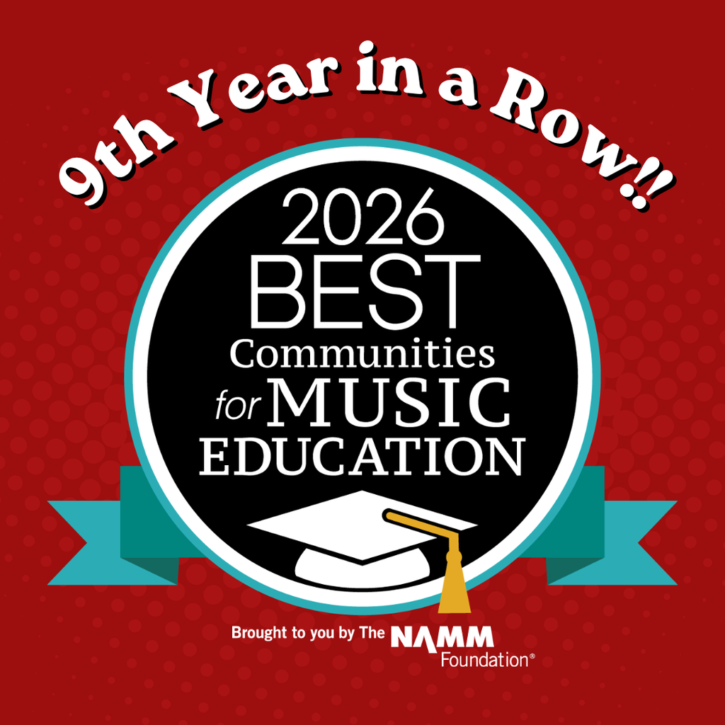 9th Year in a Row!! - Award Badge for 2026 Best Communities for Music Education