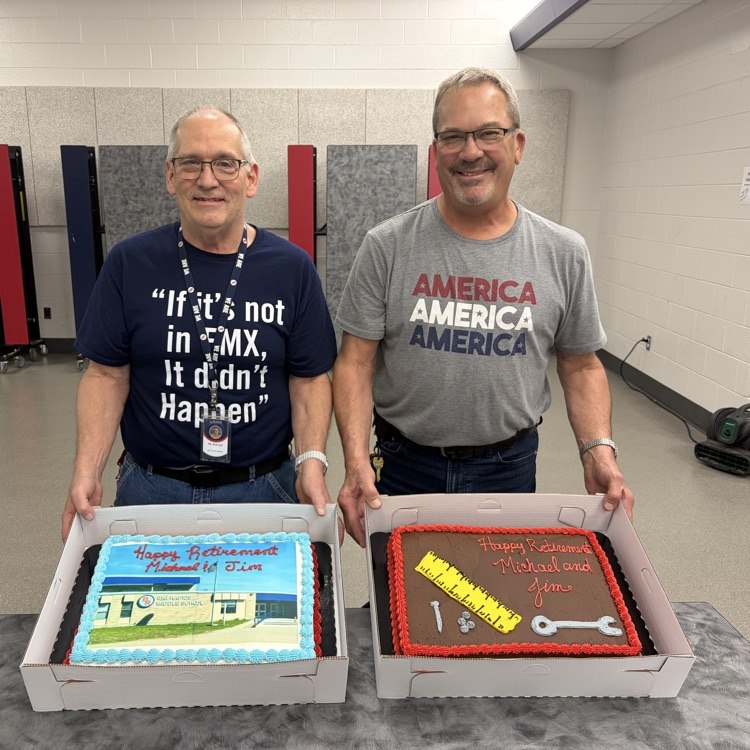 Jim Ackroyd and Michael Strats with cakes 