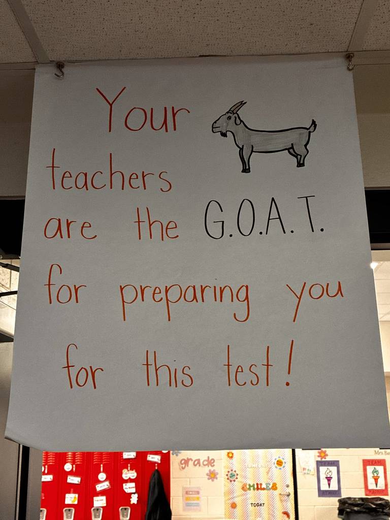 Your teachers are the GOAT for preparing you for this test!