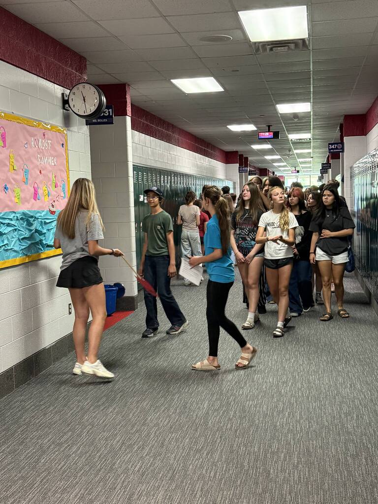 8th Graders in the hallways at the High School