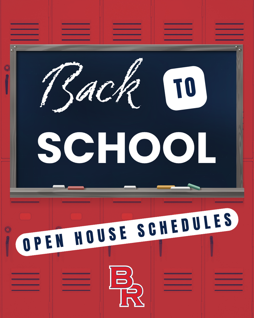 Back to School Open House Schedules, BR - picture of lockers with chalk board