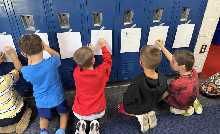 students writing