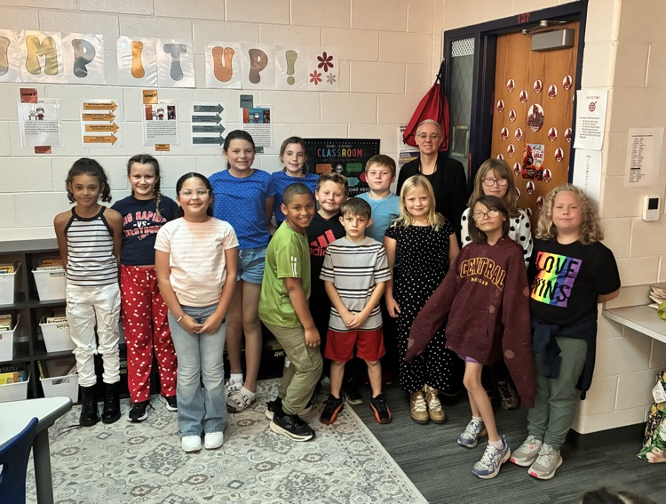 Some of Mrs. Seaman’s students wearing stripes and polka dots