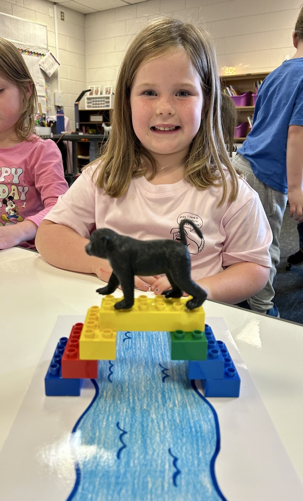 students bridge made of toys 
