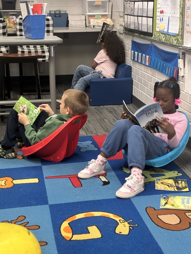 students reading