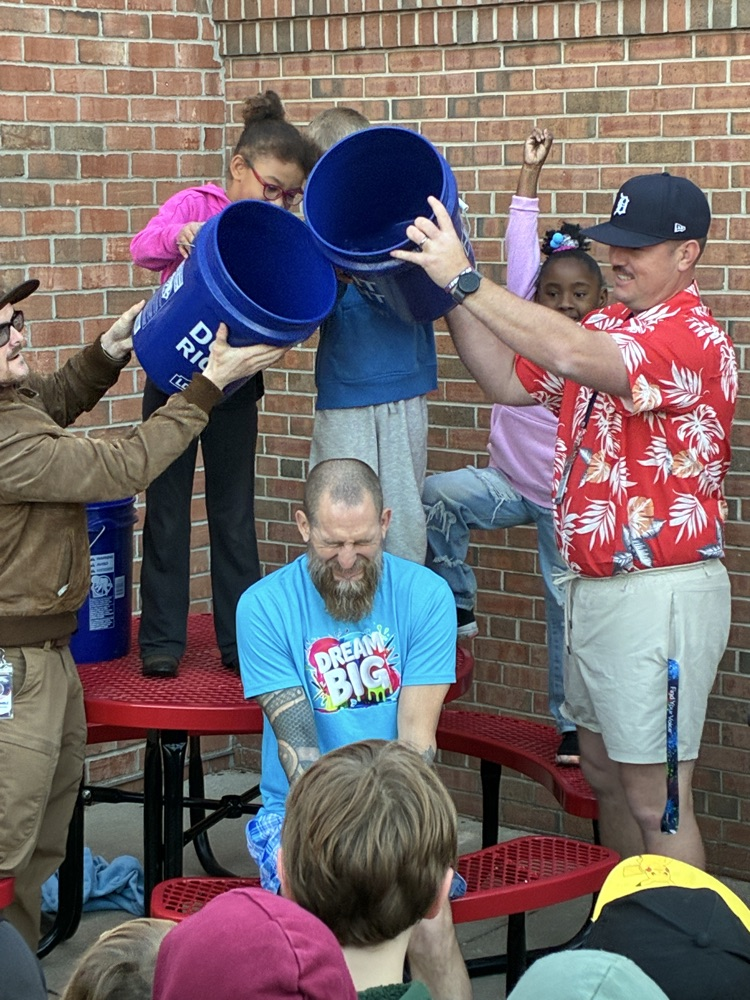 Mr. Coon ice bucket challenge with students