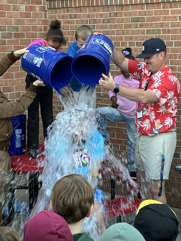 Mr. Coon ice bucket challenge with students
