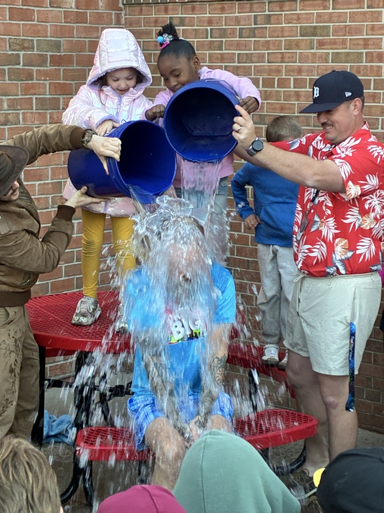 Mr. Coon ice bucket challenge with students
