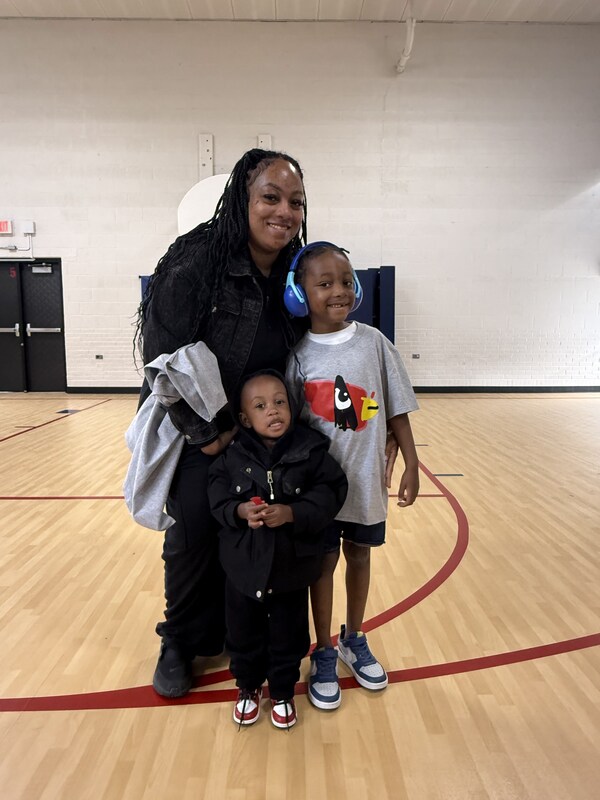 Student with his mom and brother