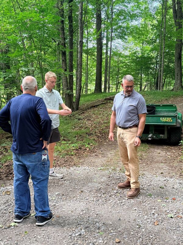James showing a gravel area