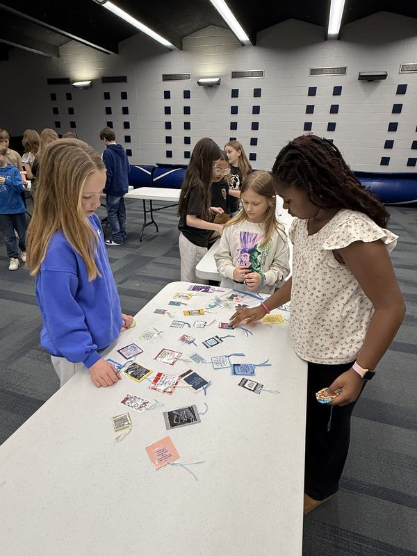 Students at the trade fair