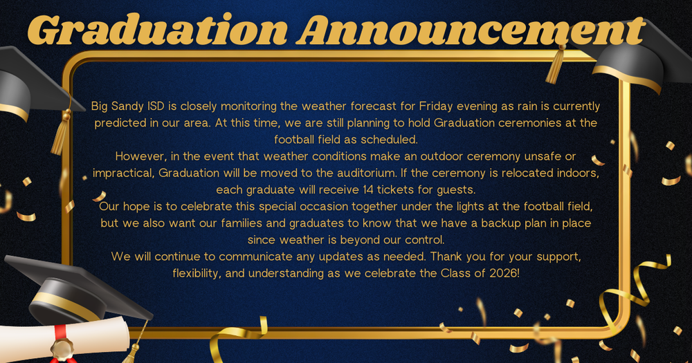 rain grad annuncement