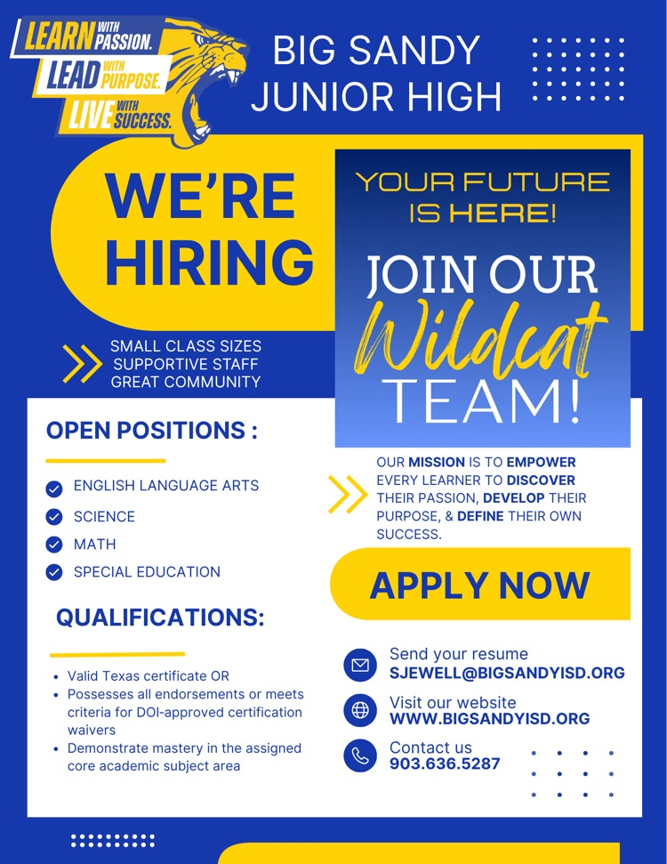 junior High Openings