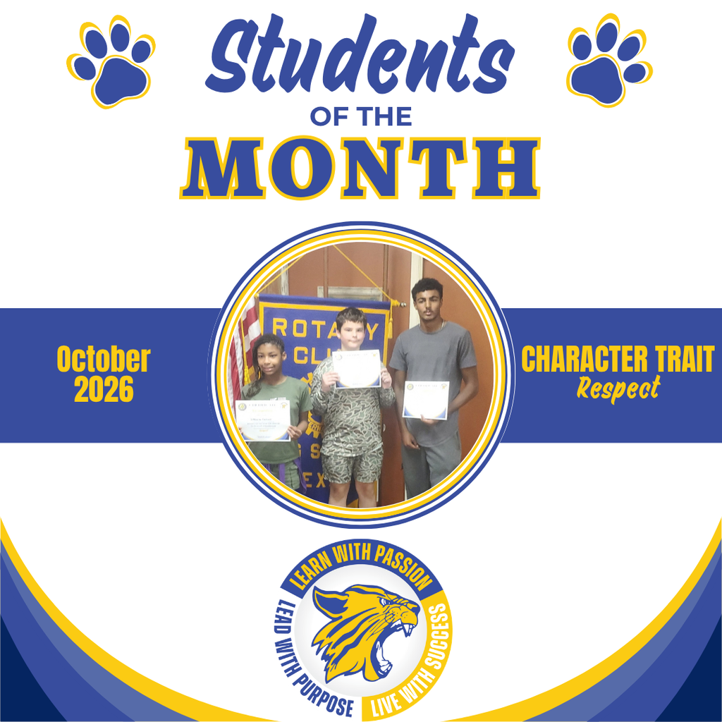 October Students of the Month Graphic
