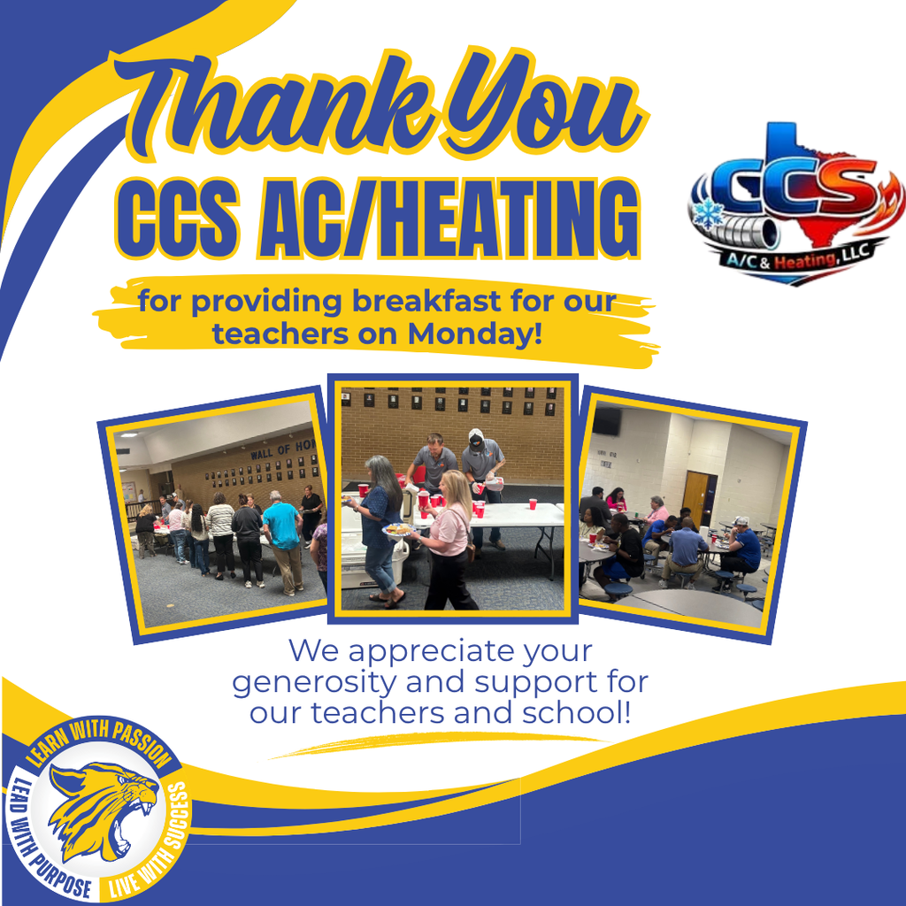 Thank you graphic for breakfast on Monday from CCS