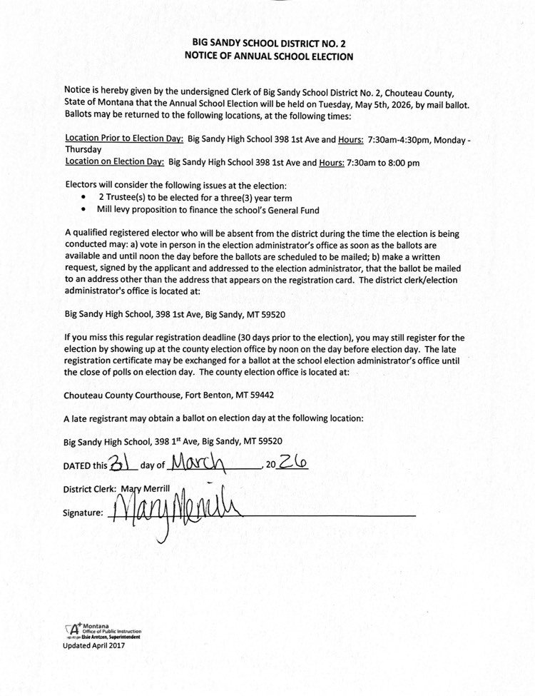 notice of school election 